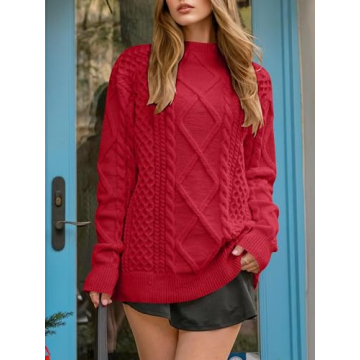 ANRABESS Oversized Crewneck Sweater for Women 2024 Fall