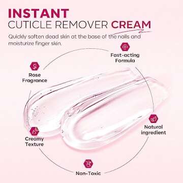 Modelones Cuticle Remover Kit - Cuticle Remover Cream & Cuticle Oil, Cuticle Care Kit w/Cuticle Trimmer Cuticle Pusher & Cuticle Nipper for DIY Nail Manicure, Removedor de Cuticula for Nail Care