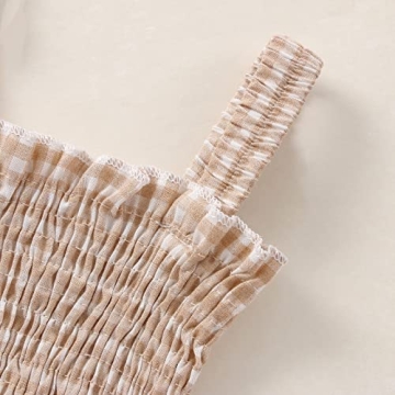 Cute Infant Baby Girl Summer Clothes Khaki Romper Set