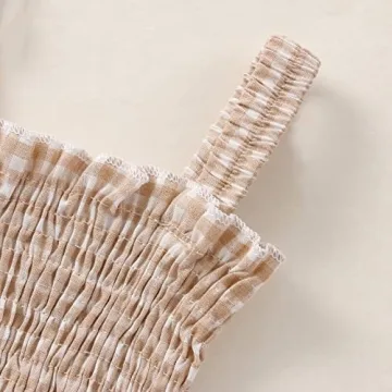 Cute Infant Baby Girl Summer Clothes Khaki Romper Set