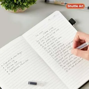 Shuttle Art Gel Ink Ball Point Pens, 15 Pack Black Japanese Style Pens, 0.38mm Extra-Fine Ballpoint Pens for Home, School and Office