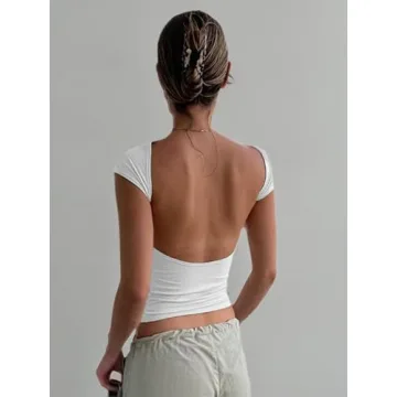 Women's Backless Y2K Crop Top - Summer Fashion Must-Have