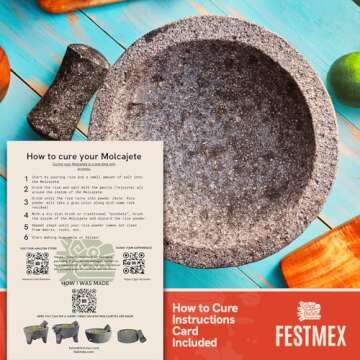 Handmade Mexican Mortar and Pestle for Authentic Cooking