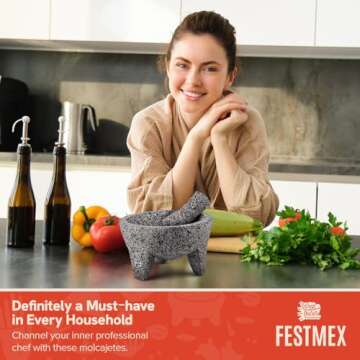 Handmade Mexican Mortar and Pestle for Authentic Cooking