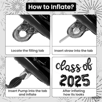 KatchOn Black Class of 2025 Balloons for Graduation