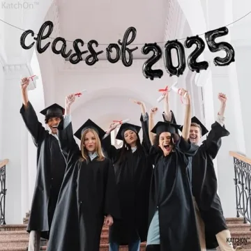 KatchOn Black Class of 2025 Balloons for Graduation