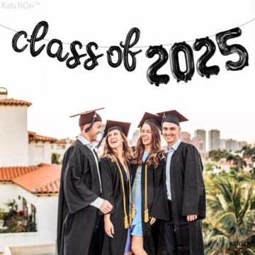 KatchOn Black Class of 2025 Balloons for Graduation