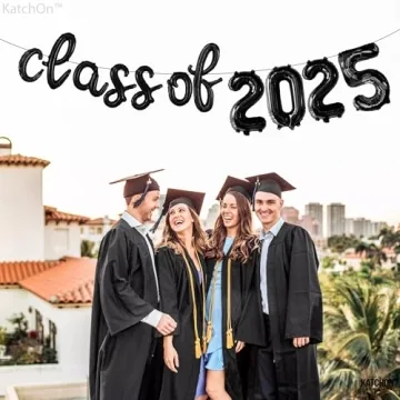 KatchOn Black Class of 2025 Balloons for Graduation