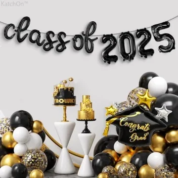 KatchOn Black Class of 2025 Balloons for Graduation