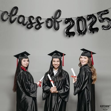 KatchOn Black Class of 2025 Balloons for Graduation