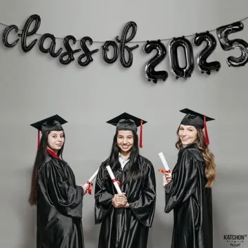 KatchOn Black Class of 2025 Balloons for Graduation