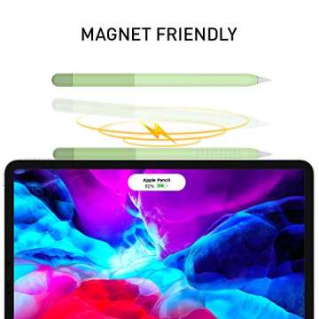 Delidigi Silicone Case, Green, Compatible with Apple Pencil 2nd Generation, Portable Electronic Device Cover for Protecting, Storing, and Carrying