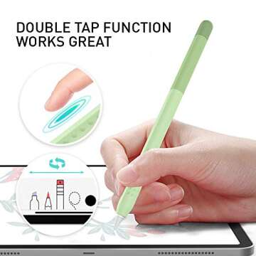 Delidigi Silicone Case, Green, Compatible with Apple Pencil 2nd Generation, Portable Electronic Device Cover for Protecting, Storing, and Carrying