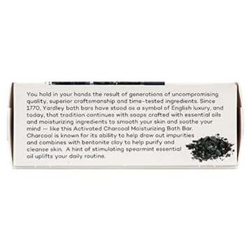Yardley Activated Charcoal Bath Bar 4oz 3 Pack