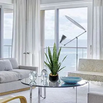 Bird Fiy Artificial Snake Plant 22.5" Faux Agave Fake Sansevieria Artificial Potted Plants for Indoor and Outdoor Home Office Décor