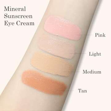 KYDA Mineral Sunscreen Eye Cream, 3-in-1 Anti-Aging Eye Cream, SPF 35, for Dark Circle and Fine Lines, Medium