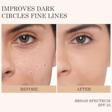 KYDA Mineral Sunscreen Eye Cream, 3-in-1 Anti-Aging Eye Cream, SPF 35, for Dark Circle and Fine Lines, Medium