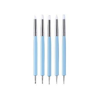 COMIART 5 X 2 Way Ball Styluses Dotting Tool Silicone Color Shaper Brushes for Polymer Clay and Nail...