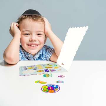 Rite Lite Passover Seder Sticker Book, 100+ Stickers, 4 Pages For Pesach Holiday Decor