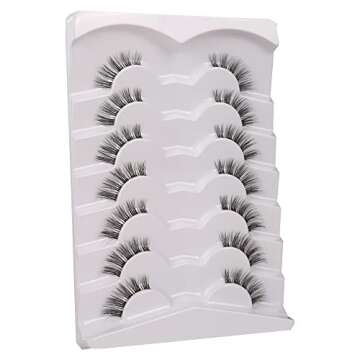 GMAGICTOBO Natural Half Lashes Pack - 7 Pairs of 3D Faux Mink