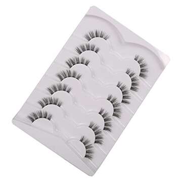 GMAGICTOBO Natural Half Lashes Pack - 7 Pairs of 3D Faux Mink