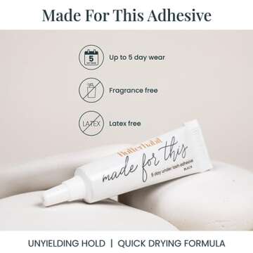 FlutterHabit Made for This Adhesive Clear Lash Glue for Eyelash Extensions - Your Ultimate All-Day Hold Lash Cluster Glue for Effortless, Stunning, and Long-Lasting Eyelashes - All-in-one Lash Glue