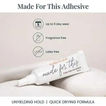 FlutterHabit Made for This Adhesive Clear Lash Glue for Eyelash Extensions - Your Ultimate All-Day H...