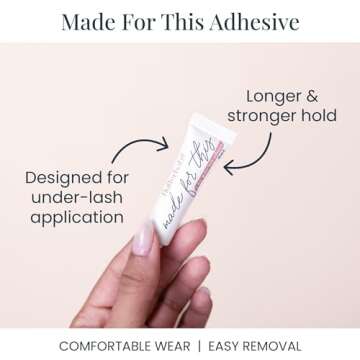 FlutterHabit Made for This Adhesive Clear Lash Glue for Eyelash Extensions - Your Ultimate All-Day Hold Lash Cluster Glue for Effortless, Stunning, and Long-Lasting Eyelashes - All-in-one Lash Glue