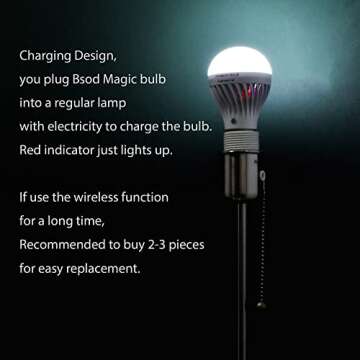 BSOD Rechargeable Remote Light Bulbs for Portable Light