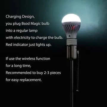 BSOD Rechargeable Remote Light Bulbs for Portable Light