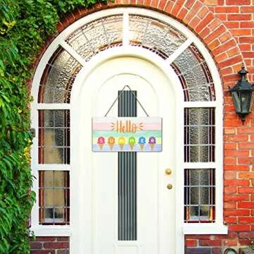 Hello Summer Door Sign Colorful Summer Decor for Home