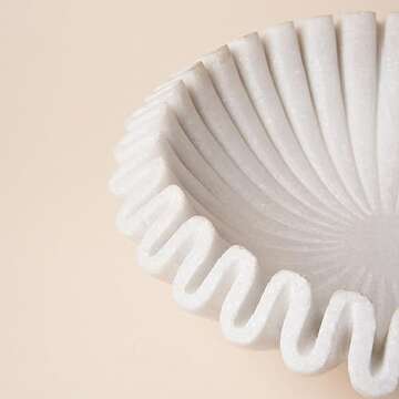 Exquisite Handcrafted Marble Ruffle Bowl for All Occasions