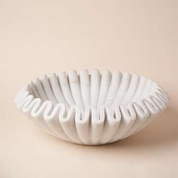 Exquisite Handcrafted Marble Ruffle Bowl for All Occasions