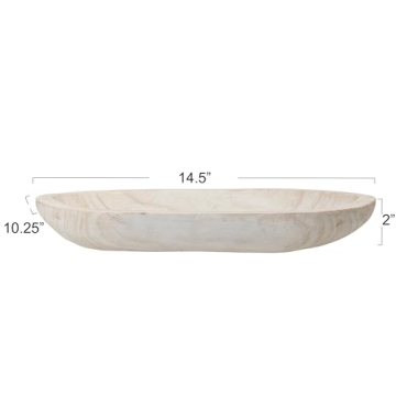 Bloomingville Hand-Carved Paulownia Wood Decorative Bowl