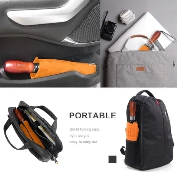 Lejorain 50 Inch Windproof Reverse Umbrella for All