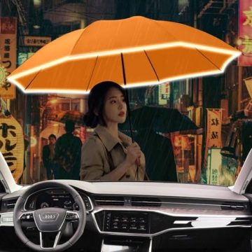 Lejorain 50 Inch Windproof Reverse Umbrella for All