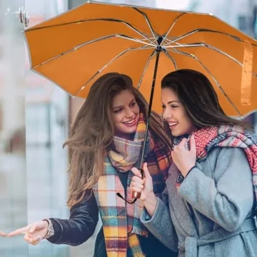 Lejorain 50 Inch Windproof Reverse Umbrella for All