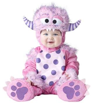 InCharacter Baby Girls' Lil' Monster Costume - Pink, Large - Diaper-Friendly Fun!