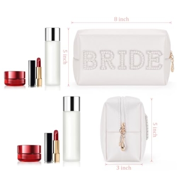 Etercycle Bling Pearl Rhinestone Bride Makeup Bag - Bridal Gift