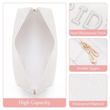 Etercycle Bling Pearl Rhinestone Bride Makeup Bag - Bridal Gift