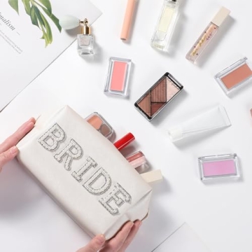 Etercycle Bling Pearl Rhinestone Bride Makeup Bag - Bridal Gift