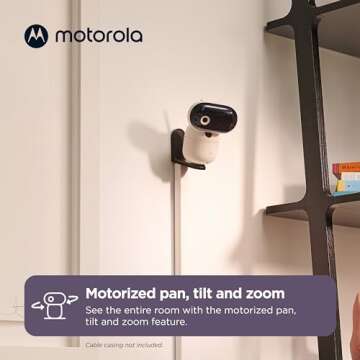 Motorola Baby Monitor PIP1510 Connect - 5" WiFi Video Baby Monitor with Camera, Wall Mount, HD 1080p - Smart Phone Nursery App, 1000ft Range, 2-Way Audio, Remote Pan-Tilt-Zoom, Room Temp, Lullabies