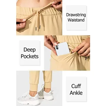 SANTINY Women's Joggers with Pockets & Drawstring
