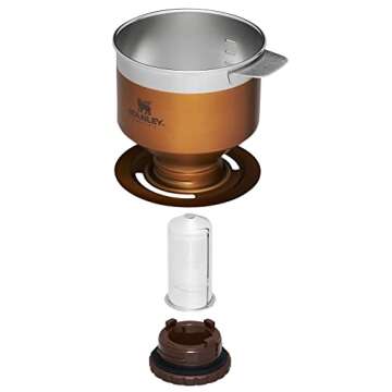 STANLEY Perfect Brew Pour Over Set | 12 oz Camp Mug with Lid Included | Drip Coffee Maker with Reusable Filter | Insulated Stainless Steel | BPA-Free | Maple