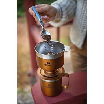 STANLEY Perfect Brew Pour Over Set | 12 oz Camp Mug with Lid Included | Drip Coffee Maker with Reusable Filter | Insulated Stainless Steel | BPA-Free | Maple