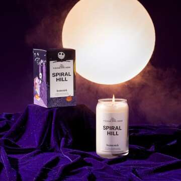 Homesick Disney Tim Burton’s Spiral Hill Candle - Scents of Dark Cassis, 13.75 Oz, 60-80 Hour Burn