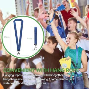 10 Inch Cowbells with Handle, Cheering Bell Noice Maker for Sporting Events-Football Games, Stadiums...