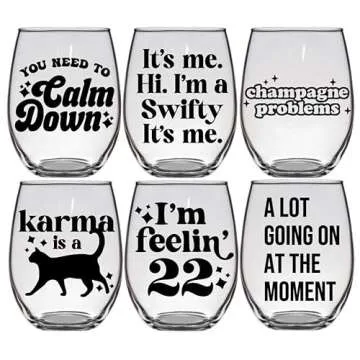 Champagne Problems - Fan Gift Swifty Lyrics Sayings Merch Obsessed Swiftey Present - Premium 21oz Stemless Glass Tumbler