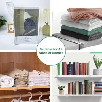 Acrylic Shelf Dividers for Closet Organization in Clear
