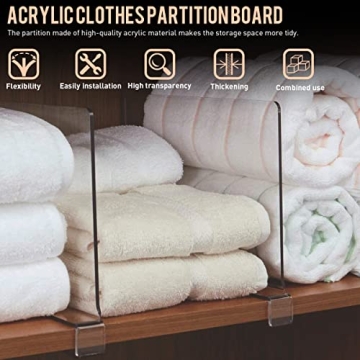 Acrylic Shelf Dividers for Closet Organization in Clear